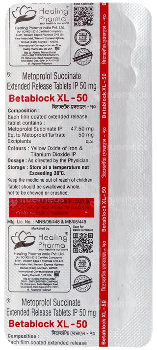 Betablock Xl 50 Tablet 10